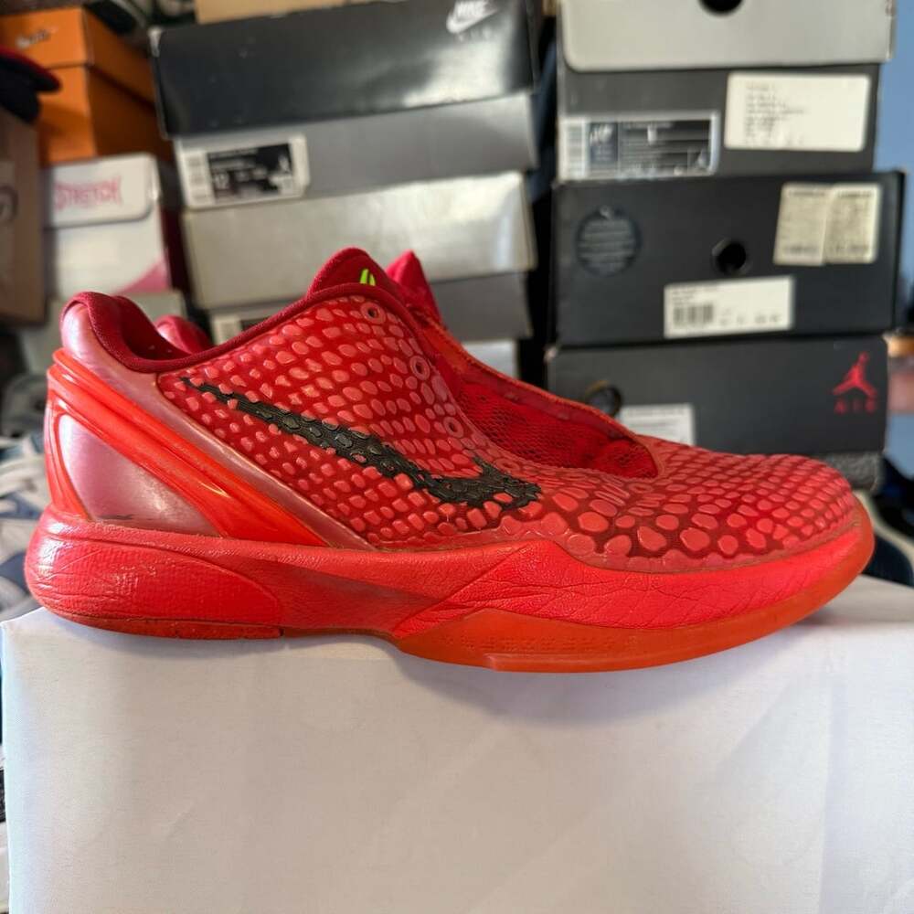 Nike Kobe 6 Protro GS Size 6Y Reverse Grinch Red Basketball Shoes